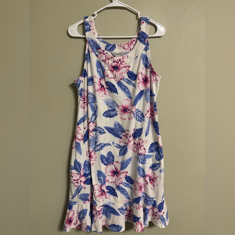Tommy Bahama Marina Flora Mini Dress Size Medium Hawaiian Tropical Beach Floral